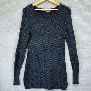 Athleta Chianti Marl Cypress Basketweave Wool Blend Pullover Sweater Gray XS